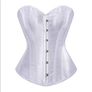 White Silk Corset Lace Up